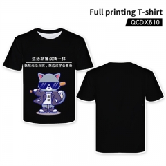 Life Decoration Cartoon Character Color Print Anime Canvas T Shirt For Kids And Adult