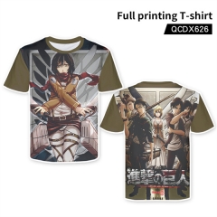 Attack on Titan/Shingeki No Kyojin Decoration Cartoon Character Color Print Anime Canvas T Shirt For Kids And Adult