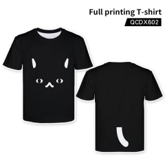 Cats Full Color Decoration Cartoon Character Color Print Anime Canvas T Shirt For Kids And Adult