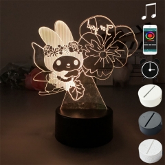 2 Different Bases Melody Anime 3D Nightlight with Remote Control