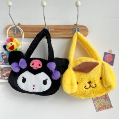 2 Styles Kuromi Pom Pom Purin Cute Anime Plush Bag Handbag