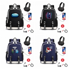 28 Styles Among Us Cosplay Anime USB Charging Laptop Backpack School Bag