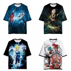 4 Styles Dragon Ball Full Color Black and White Border T-shirt Anime Short shirts