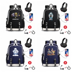 25 Styles Undertale Cosplay Anime USB Charging Laptop Backpack School Bag