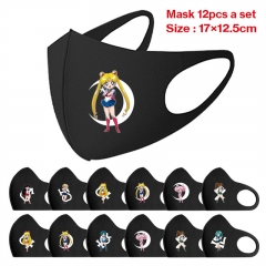 3 Styles 12PCS/SET Pretty Soldier Sailor Moon Anime mask Cosplay Cartoon Mask Space Cotton Anime Print Mask