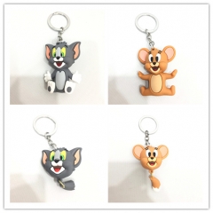 4 Styles Tom And Jerry Cosplay Cartoon Character Soft Plastic Decoration Pendant Anime Keychain (Opp Bag)