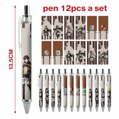 3 Styles 12PCS/SET Attack on Titan/Shingeki No Kyojin Cartoon Character Anime Ballpoint Pen