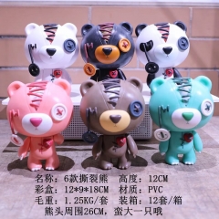 6PCS/SET 12CM Five Nights at Freddy's Raggedy Teddy ️Cartoon Character PVC Anime Figure Toys