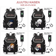 7 Styles Jujutsu Kaisen Anime Cosplay Cartoon Canvas Colorful Backpack Bag With Data Line Connector