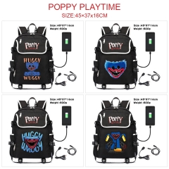 4 Styles Poppy Playtime Anime Cosplay Cartoon Canvas Colorful Backpack Bag With Data Line Connector