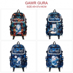 6 Styles Gawr Gura Camouflage Flip Data Cable Anime Backpack Bag