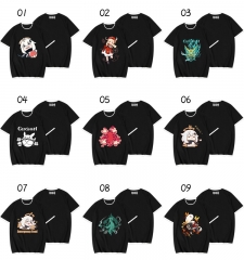 40 Styles Genshin Impact Cosplay Cartoon Pattern Anime Short Sleeve Shirt