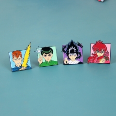 4 Styles Yu Yu Hakusho Decorative Anime Alloy Brooch Pin