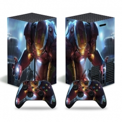 Iron Man Skin Stickers Removable Cover PVC Stickers For Xbox Series X Console and 2 Controllers