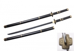 100CM One Piece Black Color Zoro PU Anime Sword Weapon ( Plastic Scabbard + PU Sword + EVA Tsuba )