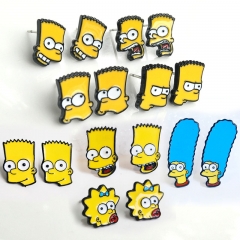 8 Styles The Simpsons Alloy Earring Fashion Jewelry Cartoon Fancy Girls Anime Earrings