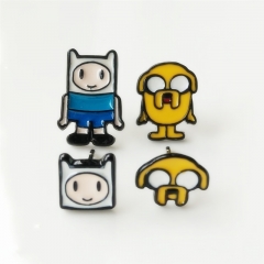 2 Styles Adventure Time: Finn and Jake Investigations Alloy Earring Fashion Jewelry Cartoon Fancy Girls Anime Earrings