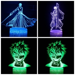 3 Styles 2 Different Bases Bleach Anime 3D Nightlight with Remote Control