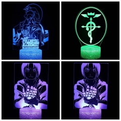 3 Styles 2 Different Bases Fullmetal Alchemist Anime 3D Nightlight with Remote Control