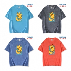 2 Styles 6 Color Pokemon Pikachu Cartoon Pattern T-shirt Anime Short shirts