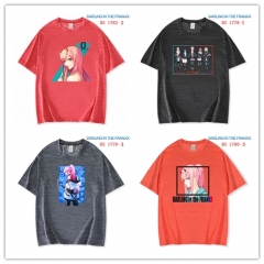 6 Styles 6 Color Darling in the FRANXX Cartoon Pattern T-shirt Anime Short shirts