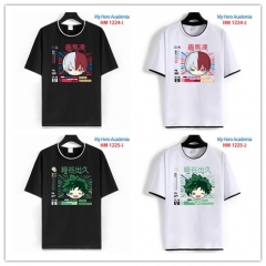 4 Style My Hero Academia Cartoon Pattern Anime Cotton T-shirts