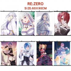13 Styles Re: Zero/Re:Life in a Different World from Zero Anime  Wall Scroll Wallscrolls( 60*90CM)