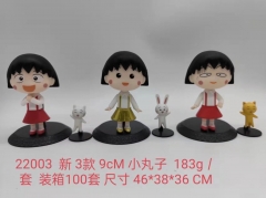 3PCS/Set Chibi Maruko Chan Cartoon Character Collectible Anime PVC Figure