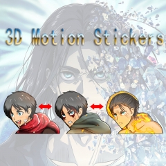 5 Styles Attack on Titan Cartoon Can Change Pattern Lenticular Flip Anime 3D Stickers