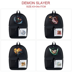 8 Styles Demon Slayer: Kimetsu no Yaiba Nylon Waterproof Black Anime Backpack Bag