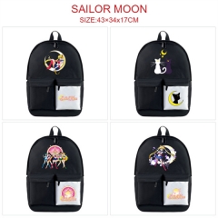 4 Styles Pretty Soldier Sailor Moon Nylon Waterproof Black Anime Backpack Bag