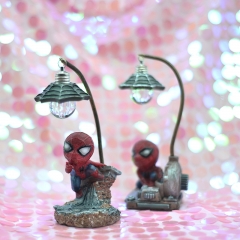 2 Styles Anime Spider Man Cartoon Decoration PVC Figure Flashlight Nightlight