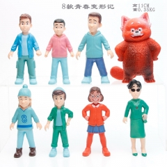 11CM 8PCS/SET Turning Red Cartoon Character Anime PVC Figure Toy