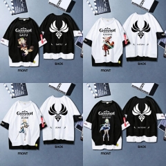 12 Styles Genshin Impact Cosplay Unisex Anime T shirt