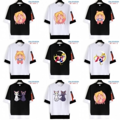 8 Style Pretty Soldier Sailor Moon Cartoon Pattern Cotton Anime T-shirts