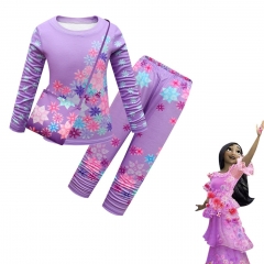 Encanto Canvas Cosplay Costume Hoodie Top+Pants+Bag Set For Children