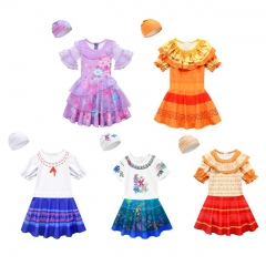 5 Styles Encanto Canvas Cap Cosplay Costume Swimsuit/Swimwear+Hat Set For Children