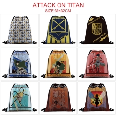 9 Styles Attack on Titan/Shingeki No Kyojin 3D Digital Print Anime Drawstring Bags