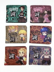 6 Styles Demon Slayer: Kimetsu no Yaiba PU Purse Anime Short Wallet