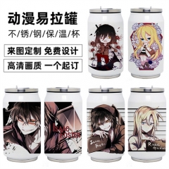 4 Styles Angels of Death Cartoon Pop Cans Printing Character Anime Cups 350ML