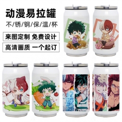 4 Styles Boku No Hero Academia / My Hero Academia Cartoon Pop Cans Printing Character Anime Cups 350ML