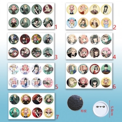 7 Styles 8pcs/set 58mm SPY×FAMILY Cosplay Cartoon Character Anime Brooch Pin
