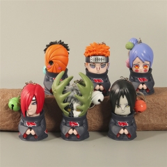 6PCS/SET Naruto Cute Design PVC Anime Figure Keychain