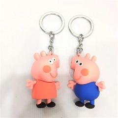 2 Styles Peppa Pig Cute Anime Figure Keychain