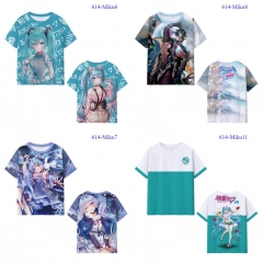 6 Styles Hatsune Miku Microfiber Material Cartoon Anime T-shirt