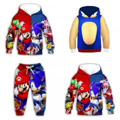 4 Styles Super Sonic Cosplay 3D Print Anime Hooded Hoodie for Kids