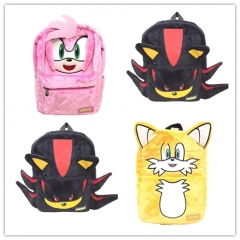 3 Styles Sonic the Hedgehog Anime Plush Backpack Bag