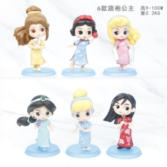 9-10cm 6PCS/SET Snow White Cinderella Elsa Cartoon Character Anime PVC Figure Toy