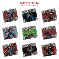 26 Styles Marvel Comic Superhero Cosplay Cartoon Character Anime Pu Short Wallet Purse