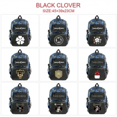 10 Styles Black Clover Camouflage Waterproof Black Anime Backpack Bag